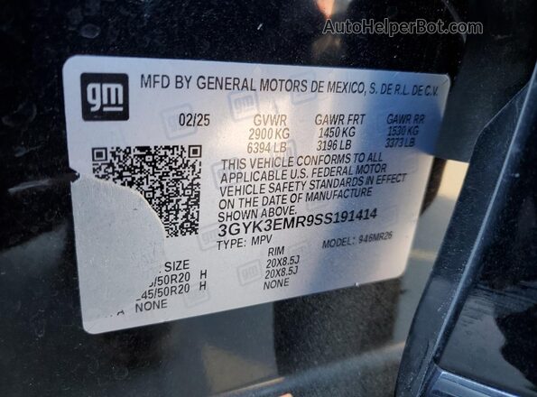 3GYK3EMR9SS191414 2025 CADILLAC OPTIQ Black 360 interior view