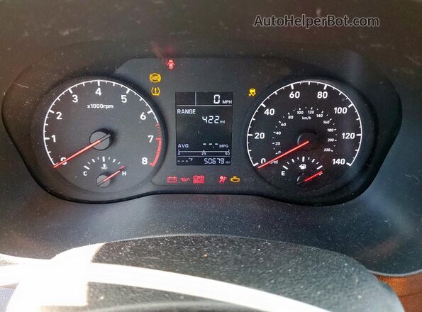3KPC24A69LE110039 2020 HYUNDAI ACCENT Red Widok zestawu wskaźników