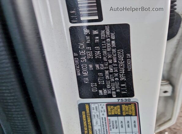 3KPF44AC6NE448353 2022 KIA FORTE White Շարժիչի բաժամունքի տեսք