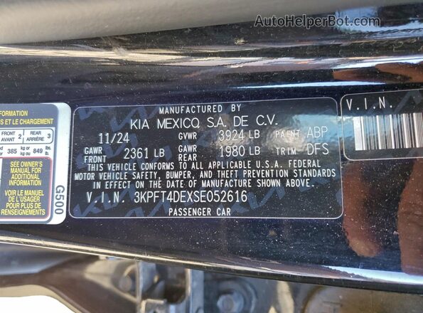 3KPFT4DEXSE052616 2025 KIA K4 Черный Вид подкапотного пространства