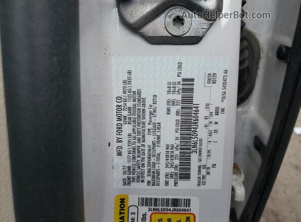 3LN6L5D94JR604641 2018 LINCOLN MKZ White 