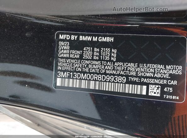 3MF13DM00R8D99389 2024 BMW M2 Black 