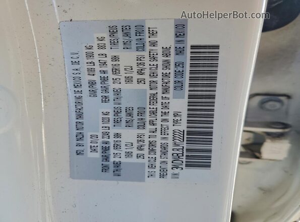 3MVDMABL8LM122222 2020 MAZDA CX-30 White 