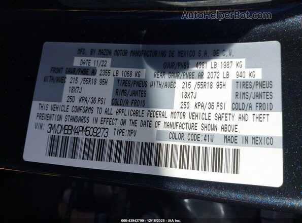 3MVDMBBM4PM509273 2023 MAZDA CX-30 Black Вид підкапотного простору