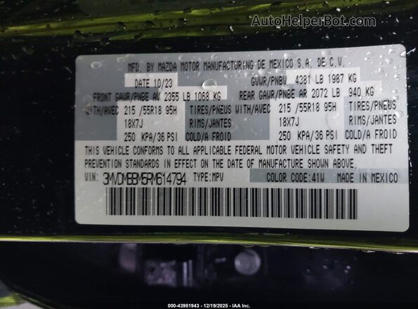 3MVDMBBM5RM614794 2024 MAZDA CX-30 Black Engine compartment view
