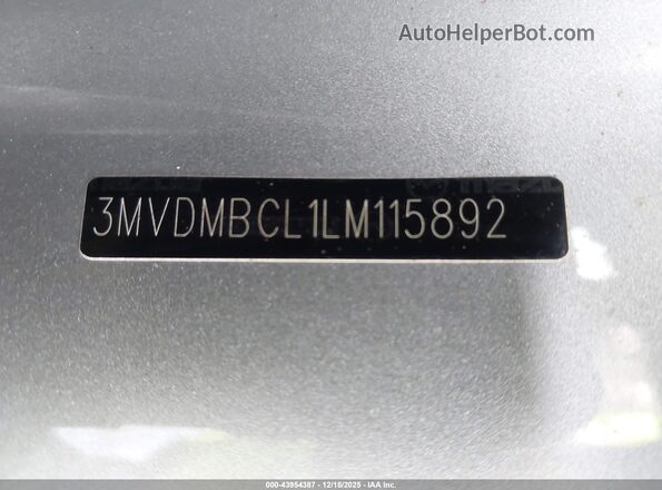 3MVDMBCL1LM115892 2020 MAZDA CX-30 Серебряный 