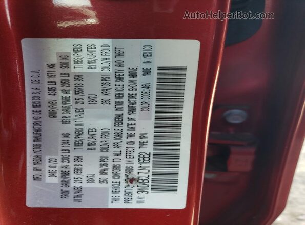 3MVDMBCL7LM116562 2020 MAZDA CX-30 Red VIN sticker view