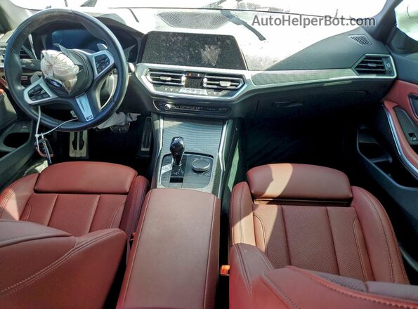 3MW5R7J06N8C76227 2022 BMW 3 SERIES Blue Dashboard view