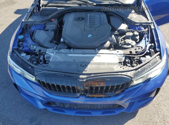 3MW5U7J04M8B60179 2021 BMW M3 Blue Вид задньої частини салону