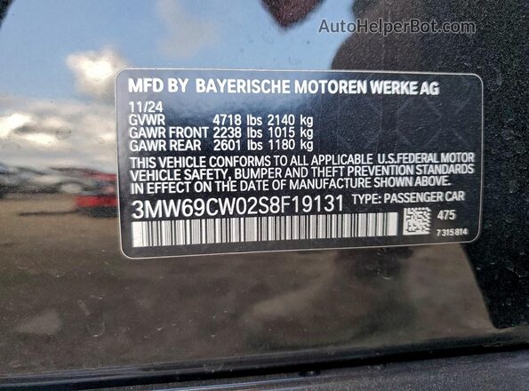 3MW69CW02S8F19131 2025 BMW 3 SERIES Черный Вид подкапотного пространства
