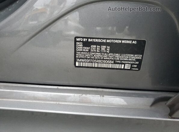 3MW69FF05R8D90684 2024 BMW 3 SERIES Gray Vista del compartimento del motor