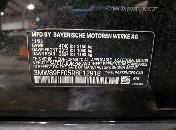 3MW89FF05R8E12918 2024 BMW 3 SERIES Black Engine compartment view