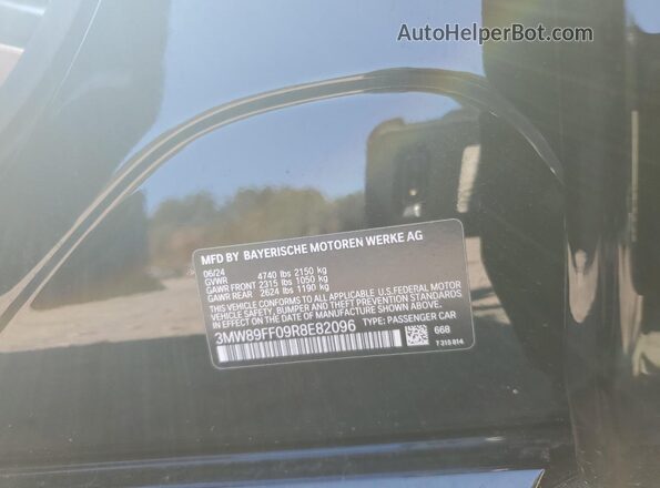 3MW89FF09R8E82096 2024 BMW 3 SERIES Black Widok komory silnika