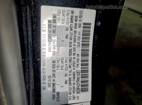 3MZBPACM7RM414067 2024 MAZDA 3 Black VIN sticker view