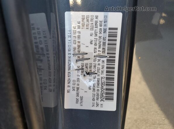 3MZBPBCM2PM360776 2023 MAZDA 3 Gray ძრავის განყოფილების ხედი