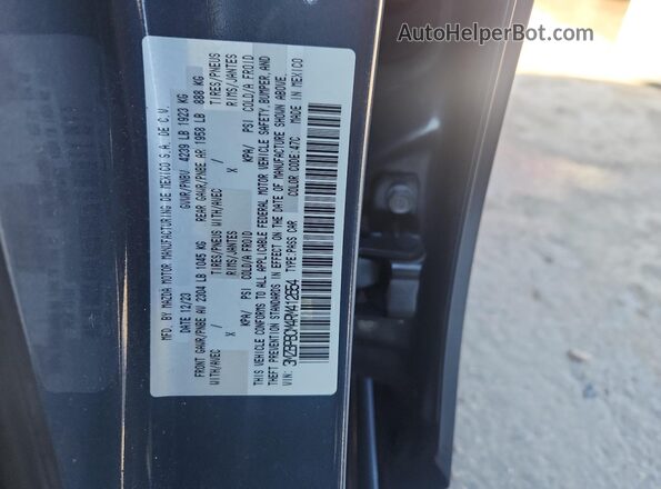 3MZBPBCM4RM412654 2024 MAZDA 3 Gray VIN կոդի պիտակի տեսք
