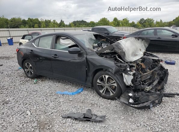 3N1AB8CVXMY255063 2021 NISSAN SENTRA Черный Передняя правая четверть