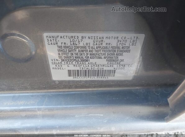 3N1CE2CP5JL358561 2018 NISSAN VERSA NOTE Gray Vista del compartimento del motor