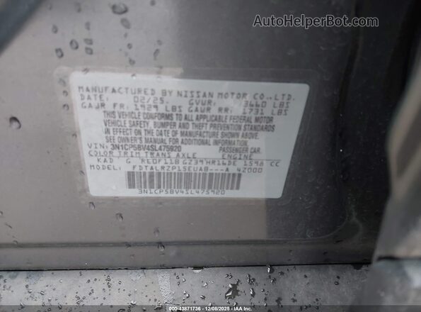 3N1CP5BV4SL475920 2025 NISSAN KICKS PLAY Gray Widok komory silnika