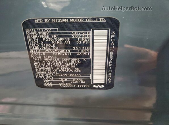 3PCAJ5BB7PF108463 2023 INFINITI QX50 Серый Панорамный вид салона 360°