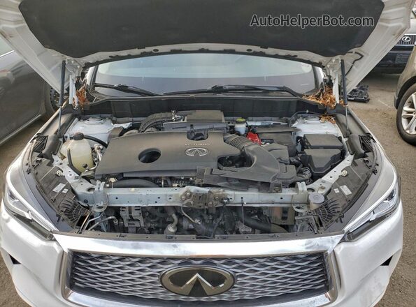 3PCAJ5CB7MF111826 2021 INFINITI QX50 White Vista del compartimento del motor