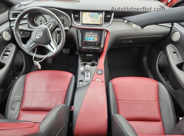 3PCAJ5LR3PF101554 2023 INFINITI QX55 Red Dashboard view