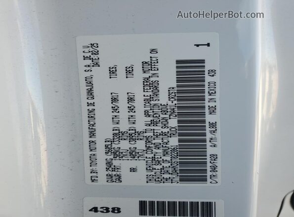 3TYJDAHN3ST022061 2025 TOYOTA TACOMA Белый 