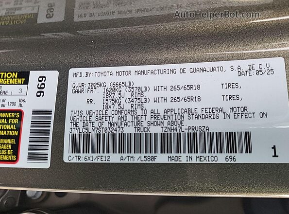 3TYLC5LN7ST032473 2025 TOYOTA TACOMA HYBRID  360 interior view