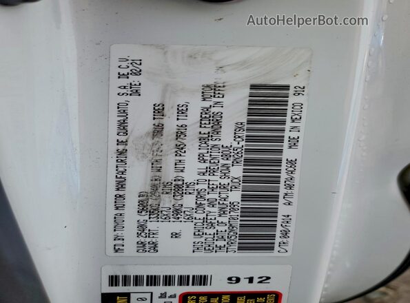 3TYRX5GN9MT017095 2021 TOYOTA TACOMA Белый Вид подкапотного пространства
