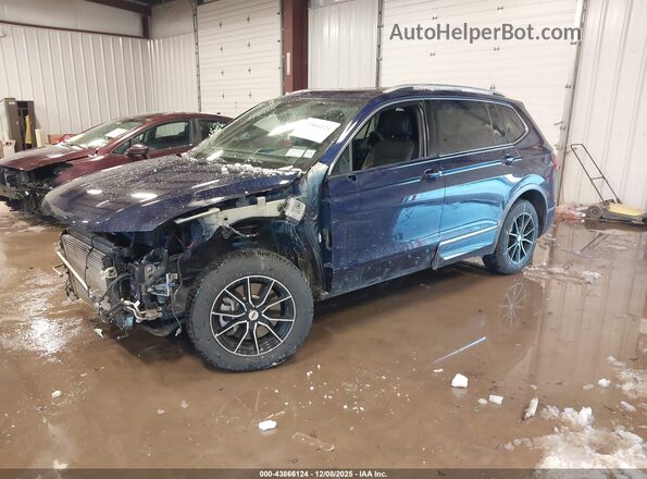 3VV4B7AX2NM063560 2022 VOLKSWAGEN TIGUAN Blue Առջևի ձախ երեք քառորդ տեսարան