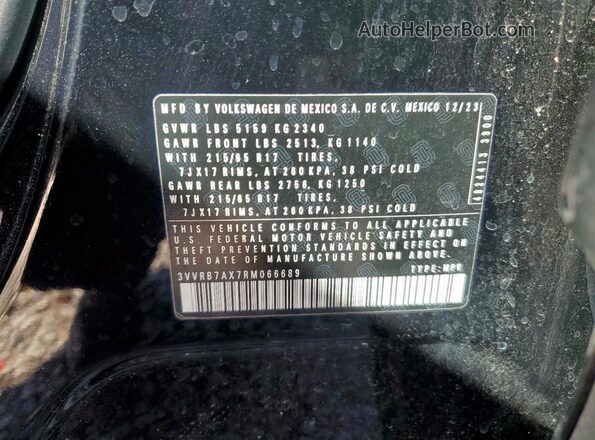 3VVRB7AX7RM066689 2024 VOLKSWAGEN TIGUAN Black Vista interior de 360 grados