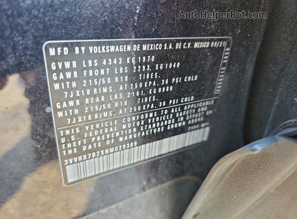 3VVRX7B2XNM029389 2022 VOLKSWAGEN TAOS Black Vista interior de 360 grados