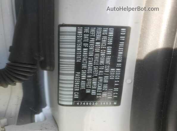 3VWFD7AT5KM707074 2019 VOLKSWAGEN BEETLE White 