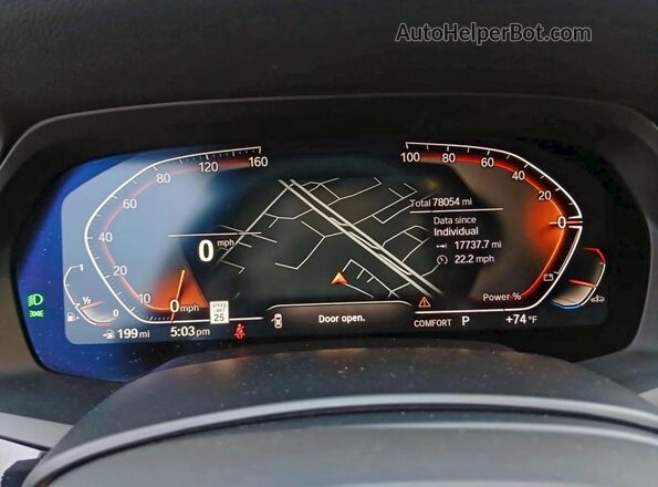 5UXCW2C0XN9J99448 2022 BMW X7 Blue Instrument cluster view