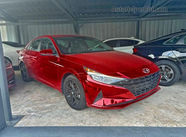 5NPLM4AG2NH064474 2022 HYUNDAI ELANTRA Red Trasero izquierdo