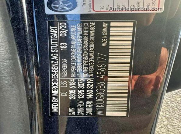 W1KUG8GB6LA568177 2020 MERCEDES-BENZ S Черный 