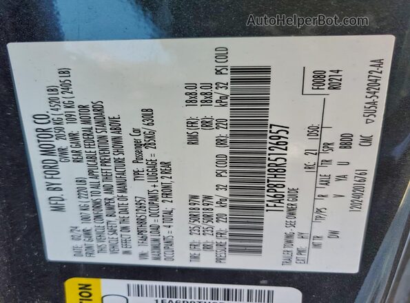 1FA6P8TH8R5126957 2024 FORD MUSTANG Серый Вид наклейки с VIN-кодом