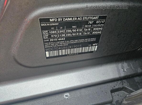 WDCTG4GB6JJ419015 2018 MERCEDES-BENZ GLA Gray 