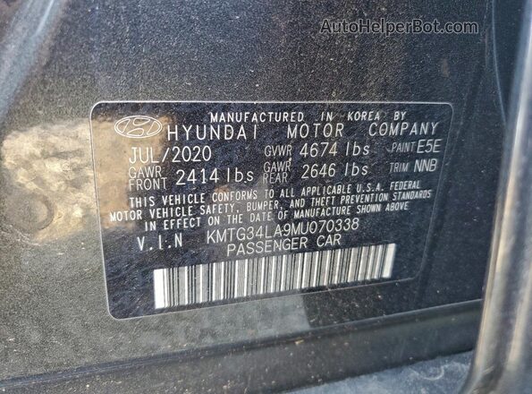 KMTG34LA9MU070338 2021 GENESIS G70 Серый Вид наклейки с VIN-кодом