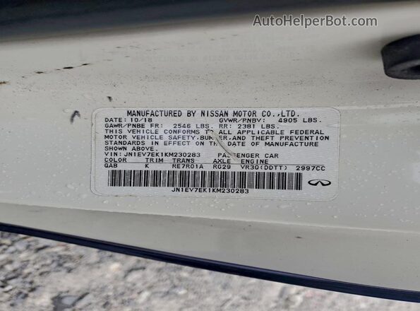 JN1EV7EK1KM230283 2019 INFINITI Q60 Blue Вид наклейки з VIN-кодом