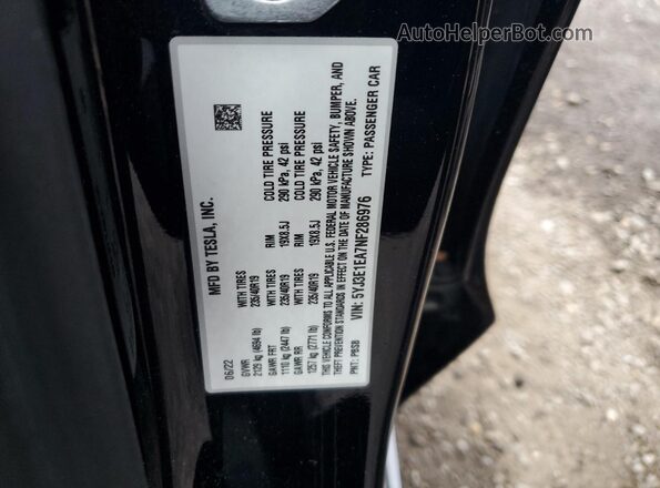 5YJ3E1EA7NF286976 2022 TESLA MODEL Black 