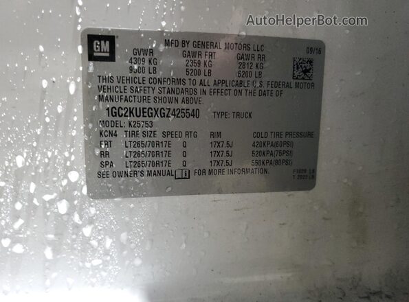 1GC2KUEGXGZ425540 2016 CHEVROLET ALL MODELS White 
