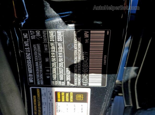 4JGDA5HB0JB042719 2018 MERCEDES-BENZ GLE Черный Вид подкапотного пространства