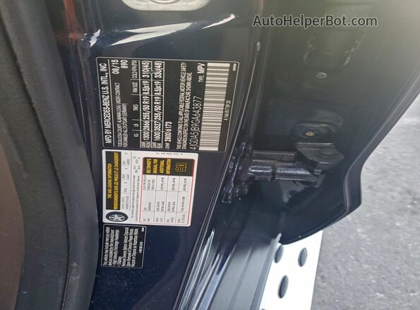 4JGDA5JB9GA643877 2016 MERCEDES-BENZ GLE Blue VIN կոդի պիտակի տեսք