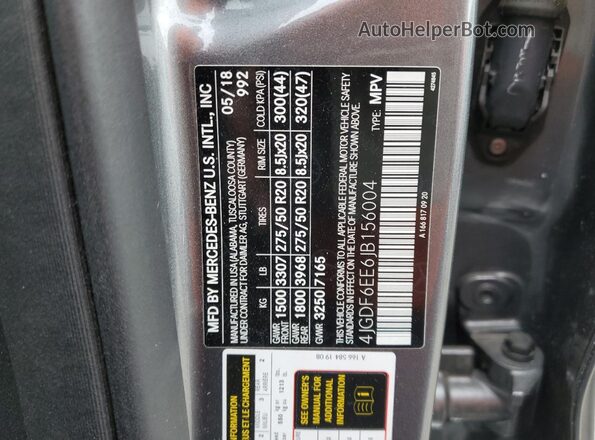 4JGDF6EE6JB156004 2018 MERCEDES-BENZ GLS Gray 