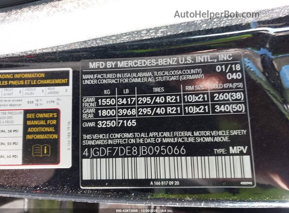 4JGDF7DE8JB095066 2018 MERCEDES-BENZ GLS 550 Black Engine compartment view