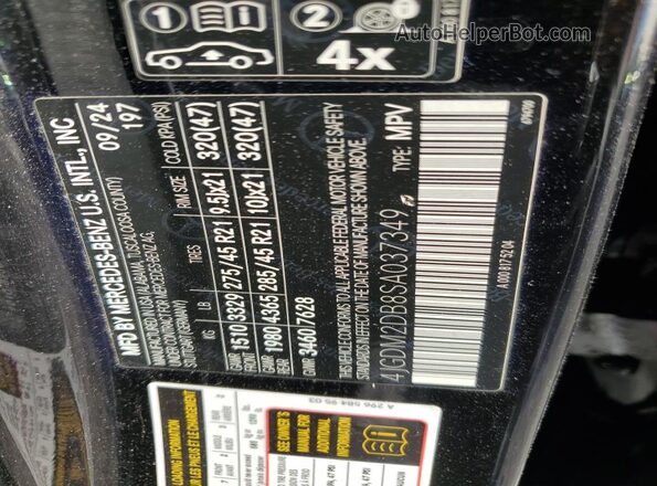 4JGDM2DB8SA037349 2025 MERCEDES-BENZ EQS Black Вид наклейки з VIN-кодом