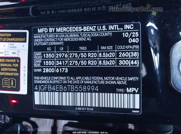 4JGFB4EB6TB558994 2026 MERCEDES-BENZ GLE 350 Black 