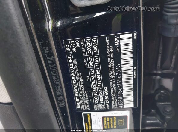 4JGFB4JB6MA567613 2021 MERCEDES-BENZ GLE 350 Черный Вид подкапотного пространства