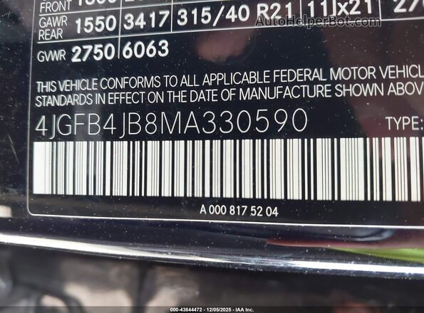 4JGFB4JB8MA330590 2021 MERCEDES-BENZ GLE 350 Black Շարժիչի բաժամունքի տեսք